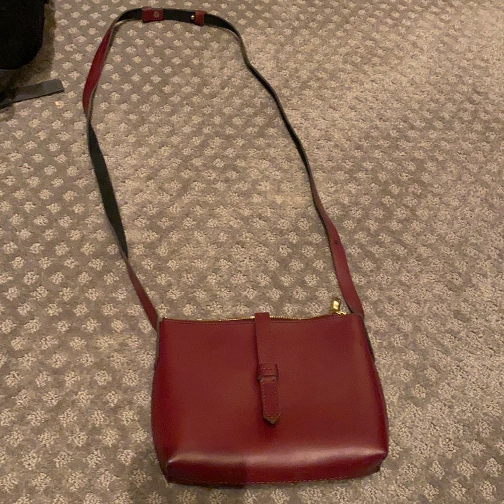 Burgundy j crew crossbody bag zip merlot red